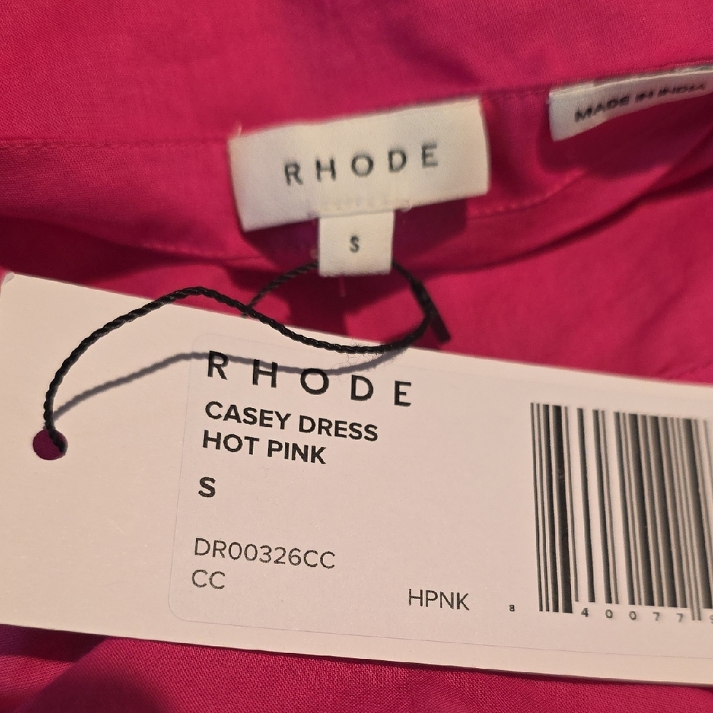 NEW $410 RHODE HOT PINK CASEY SLEEVELESS MINI DRESS SIZE S - Picture 7 of 7